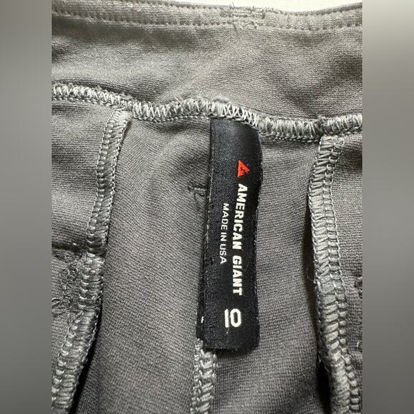 American Giant Grey Bootcut Pants Size 10 Cropped Mock Button Elastic Waist - Picture 3 of 5
